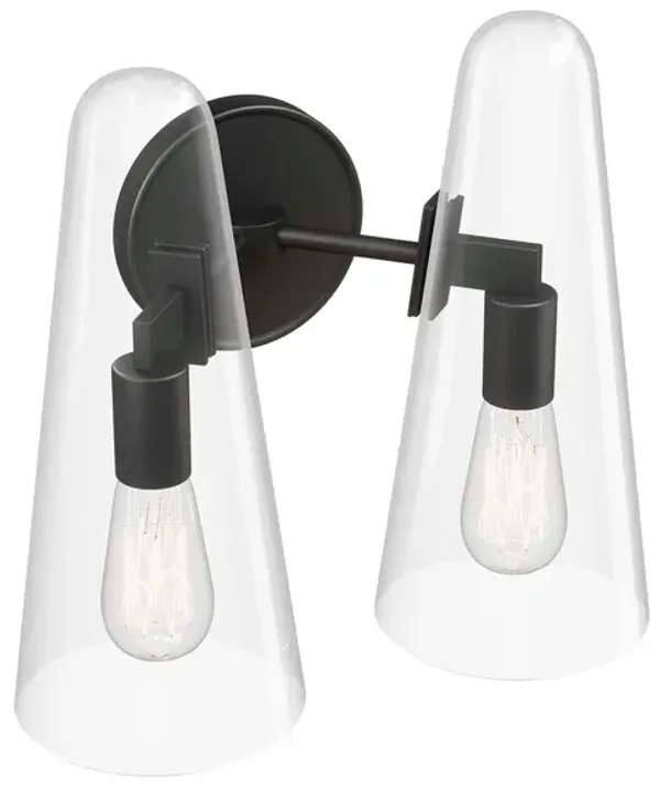 Beacon 2-Light Wall Sconce by Modway Clear Black