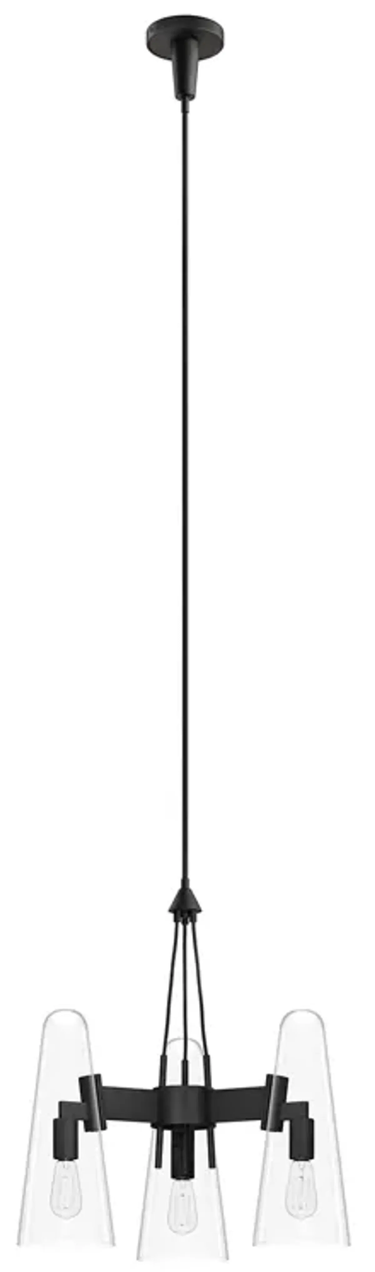 Beacon 3-Light Pendant Light by Modway Opal Satin Brass