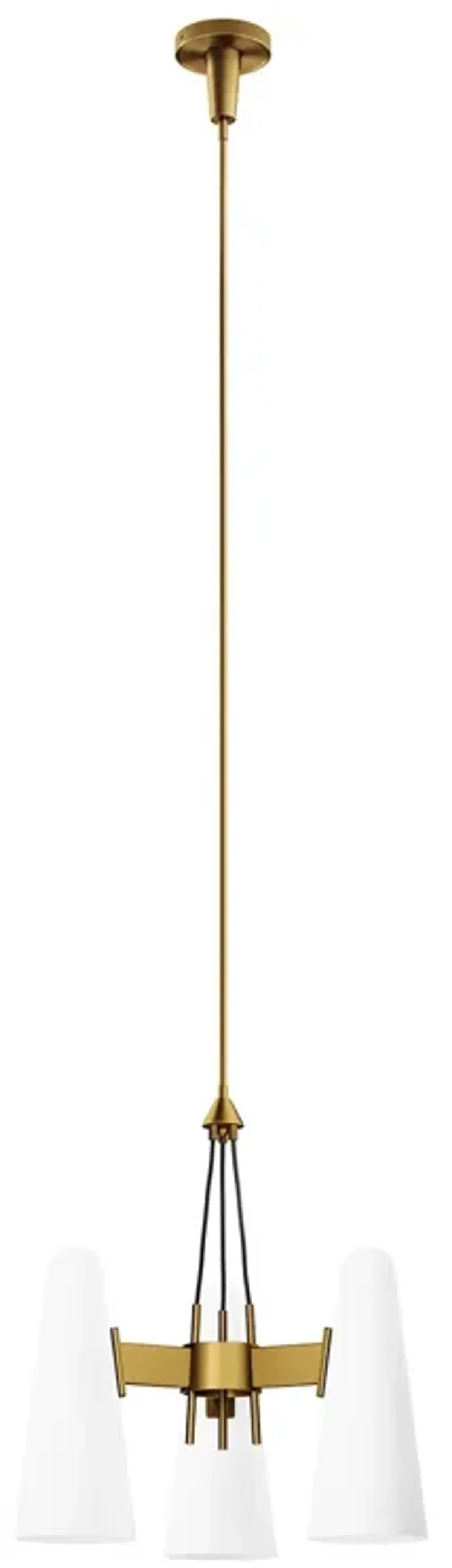 Beacon 3-Light Pendant Light by Modway Opal Satin Brass