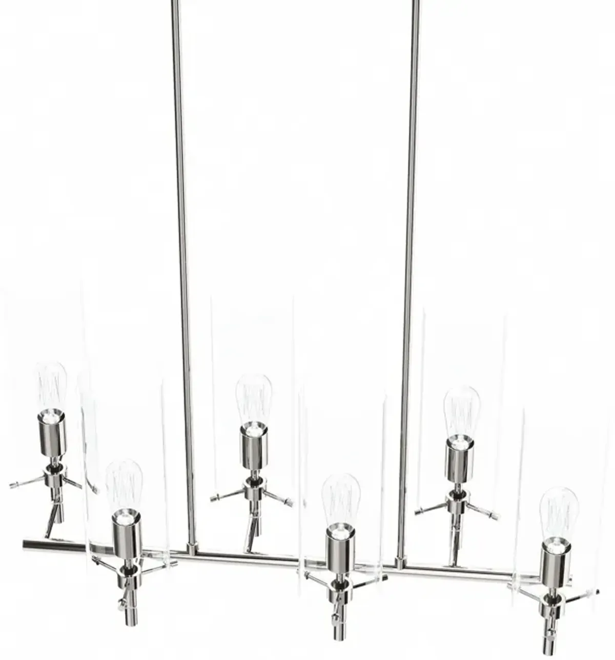Skylark 6-Light Chandelier by Modway Clear Polished Nickel