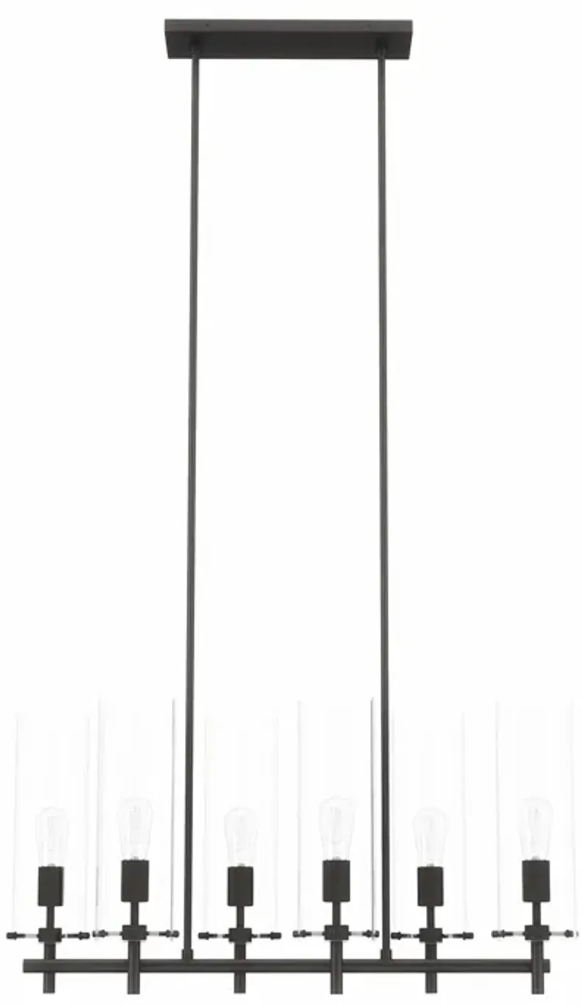 Skylark 6-Light Chandelier by Modway Clear Satin Brass