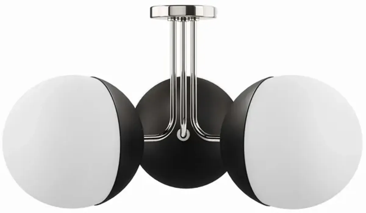 Stellar 3-Light Semi-Flush Ceiling Light by Modway Opal Polished Nickel