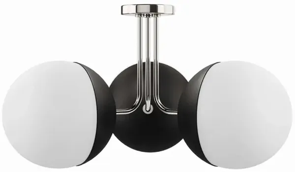 Stellar 3-Light Semi-Flush Ceiling Light by Modway Opal Polished Nickel