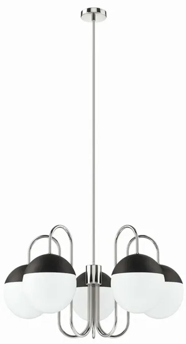 Stellar 5-Light Chandelier by Modway Opal Polished Nickel