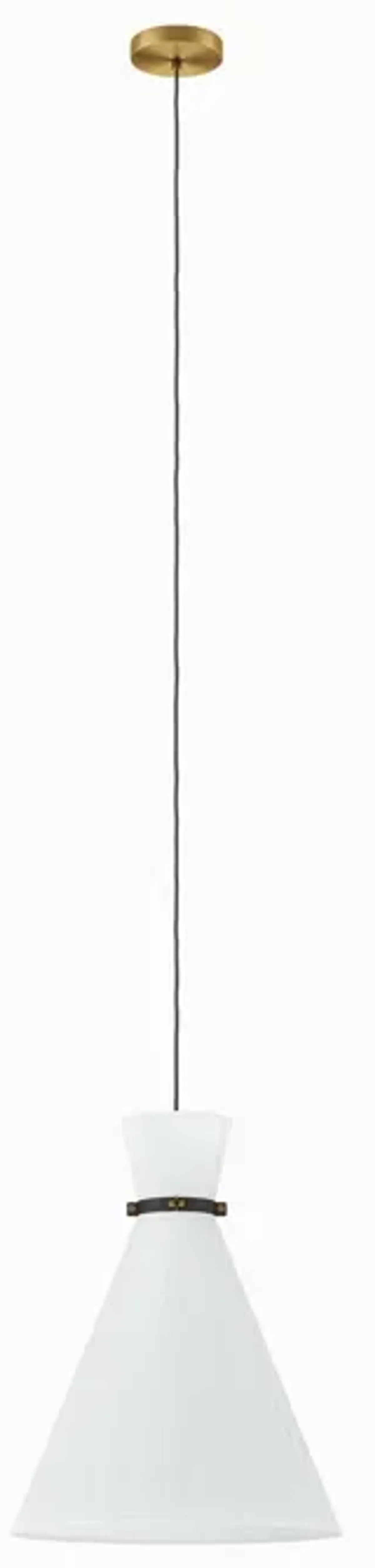 Starlight 1-Light Pendant Light by Modway White Satin Brass