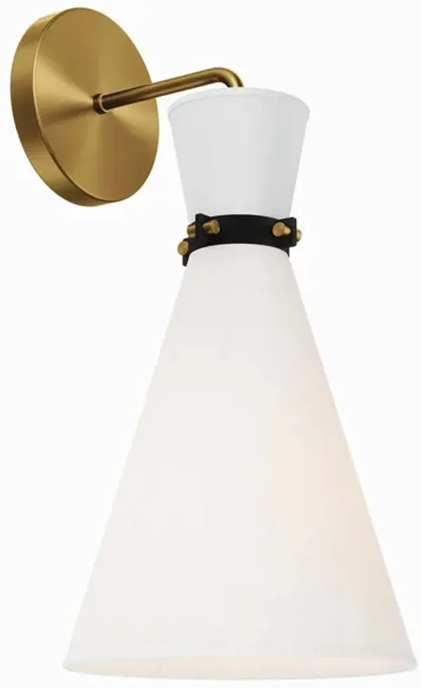 Starlight 1-Light Wall Sconce by Modway White Satin Brass