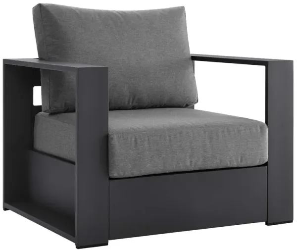 Tahoe Outdoor Patio Powder-Coated Aluminum Armchair by Modway Gray Charcoal
