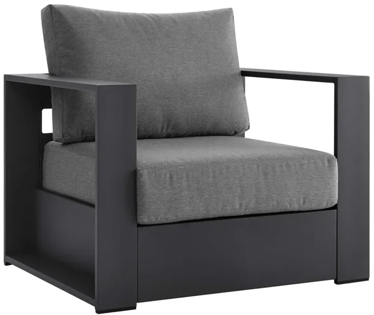 Tahoe Outdoor Patio Powder-Coated Aluminum Armchair by Modway White Charcoal