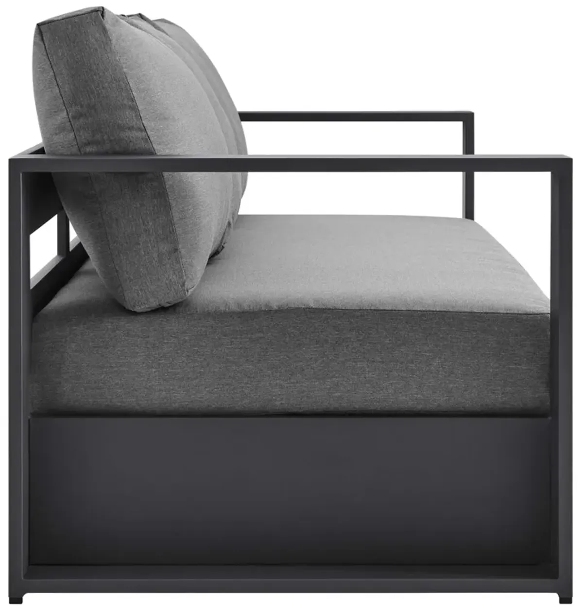 Tahoe Outdoor Patio Powder-Coated Aluminum Sofa by Modway Gray Charcoal