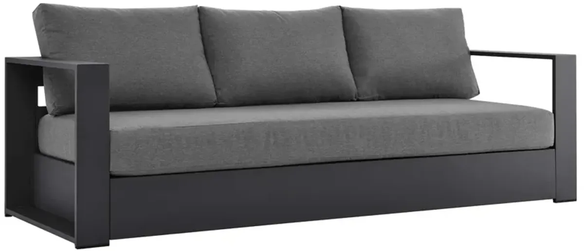 Tahoe Outdoor Patio Powder-Coated Aluminum Sofa by Modway Gray Charcoal