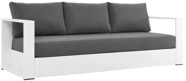 Tahoe Outdoor Patio Powder-Coated Aluminum Sofa by Modway White Charcoal