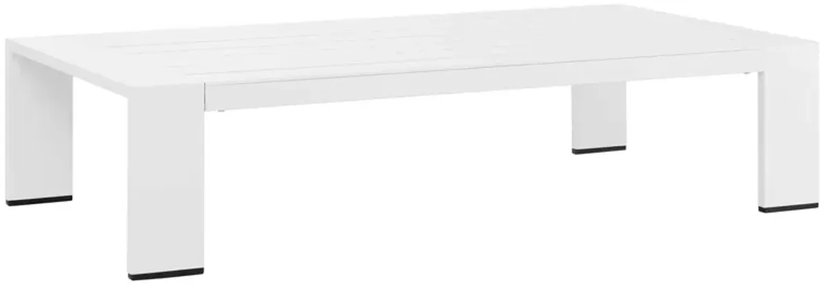 Tahoe Outdoor Patio Powder-Coated Aluminum Coffee Table by Modway White