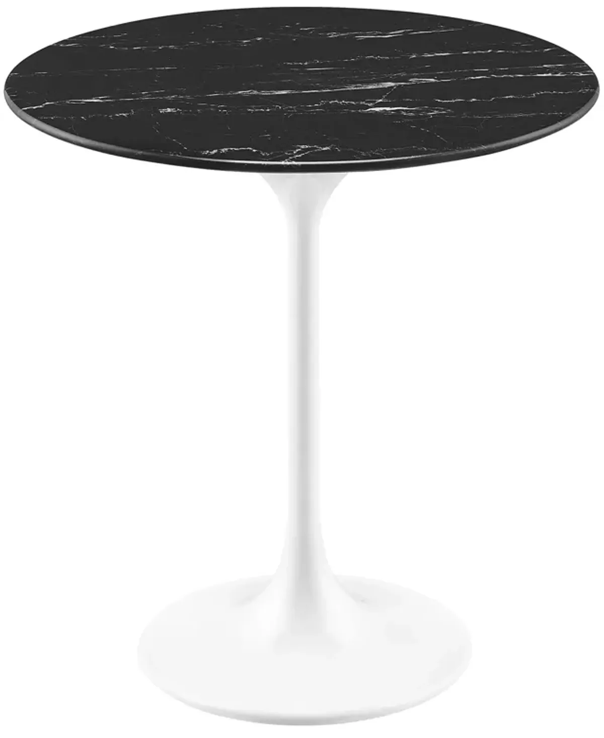 Lippa Round Artificial Marble Side Table by Modway 20" / White Black