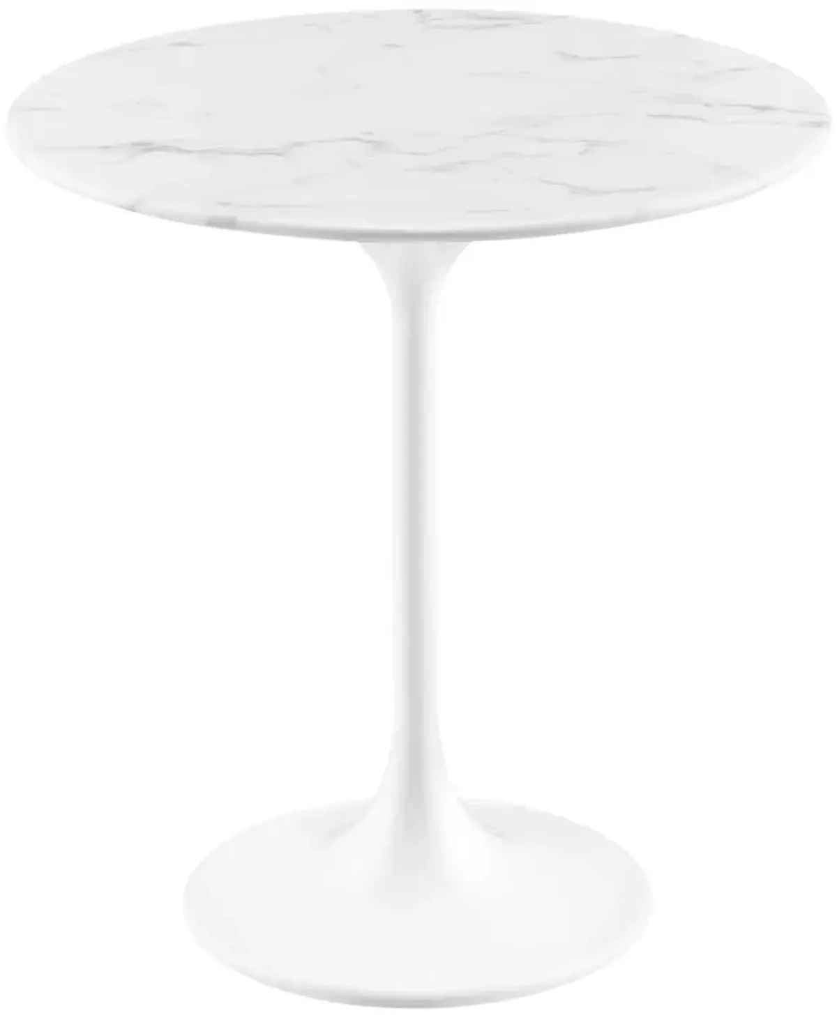 Lippa Round Artificial Marble Side Table by Modway 20" / White White