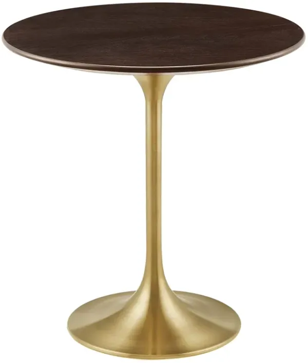 Lippa Round Wood Side Table by Modway 20" / Gold Cherry Walnut