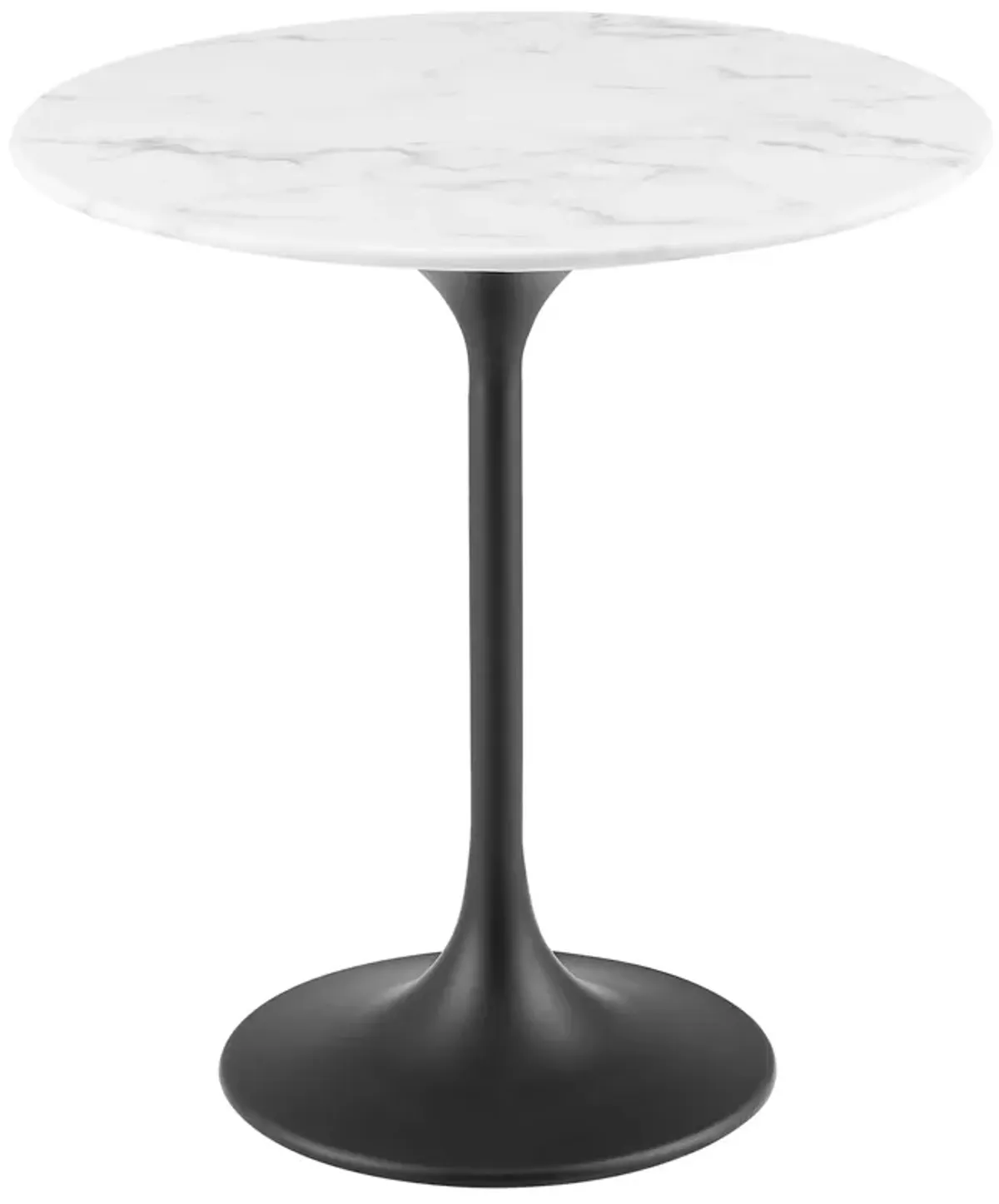 Lippa Round Artificial Marble Side Table by Modway 20" / Black White