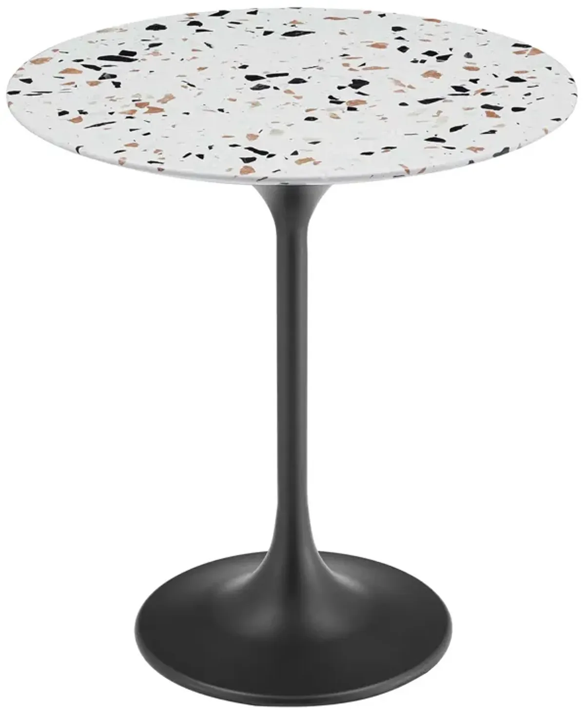 Lippa Round Terrazzo Side Table by Modway 20" / Black Terrazzo