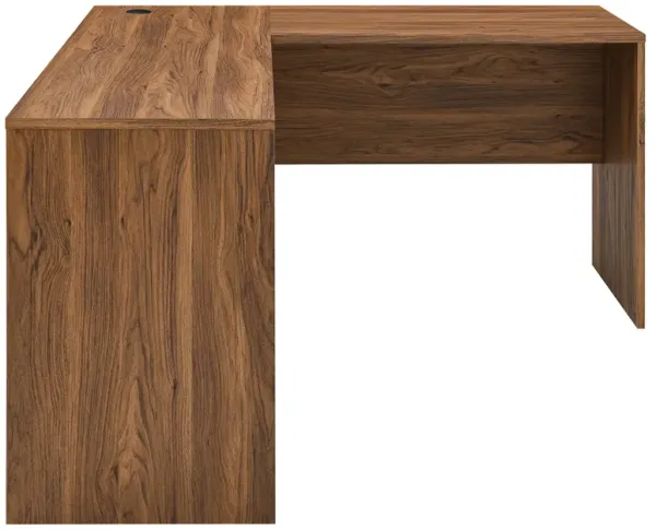 Venture L-Shaped Wood Office Desk by Modway Walnut