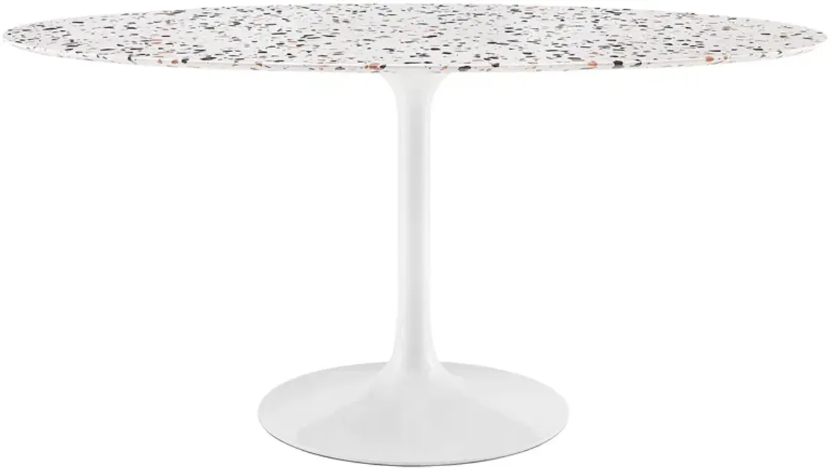 Lippa Oval Terrazzo Dining Table by Modway 60" / White White
