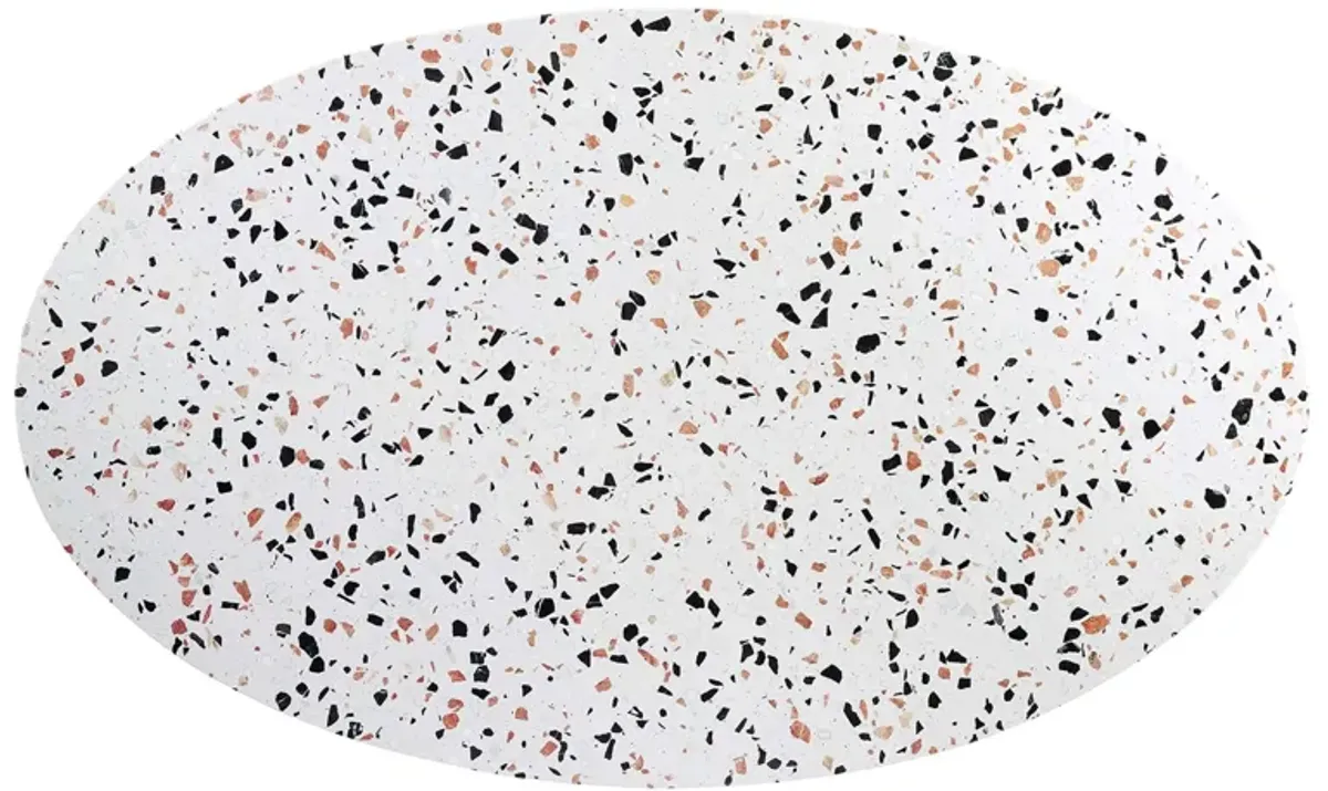 Lippa Oval Terrazzo Dining Table by Modway 60" / Gold White