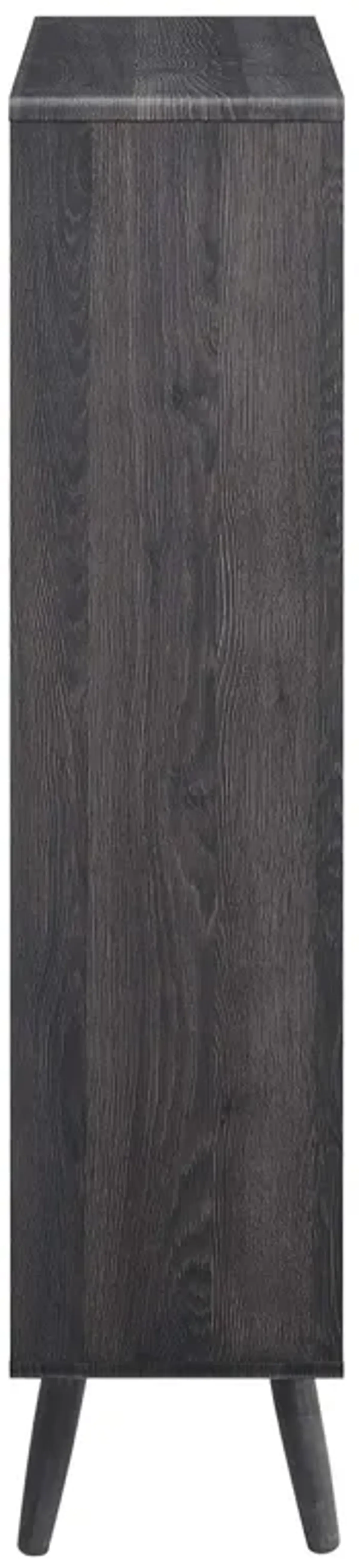 Transmit 5 Shelf Wood Grain Bookcase by Modway Charcoal
