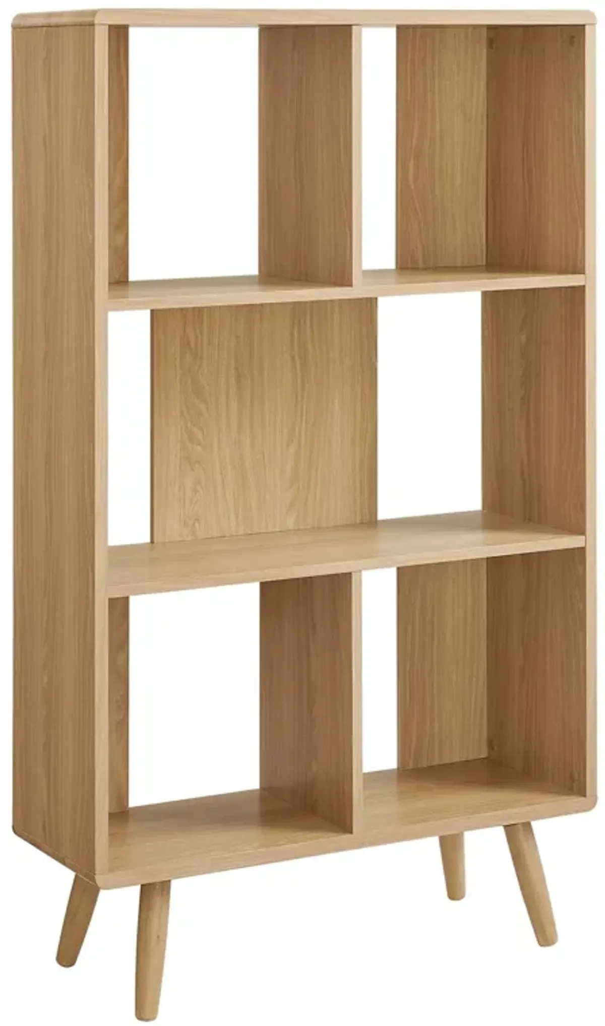 Transmit 5 Shelf Wood Grain Bookcase by Modway Oak