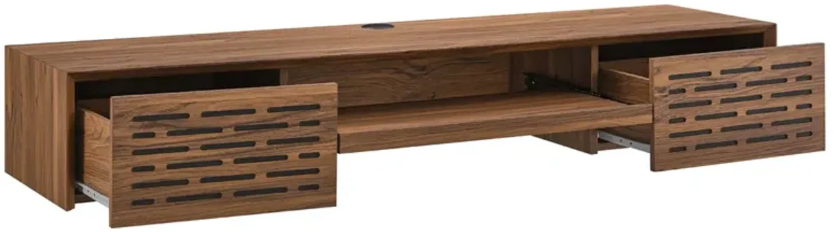 Merit 60" Wall Mount Wood Office Desk by Modway Walnut