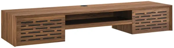 Merit 60" Wall Mount Wood Office Desk by Modway Walnut