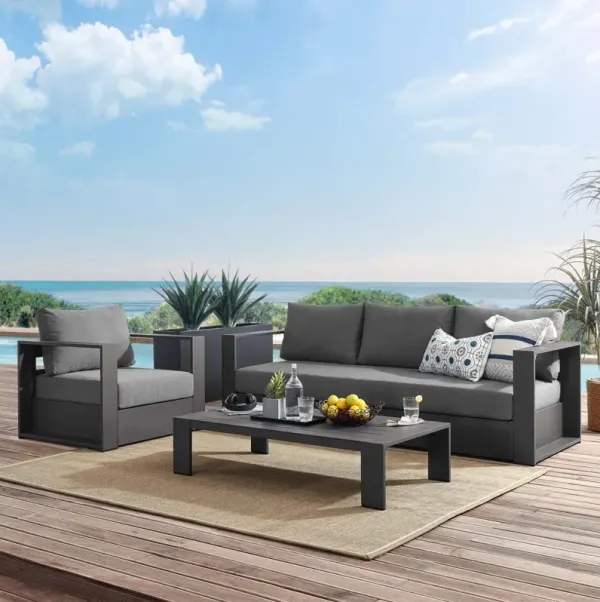Tahoe 3-Piece Outdoor Patio Powder-Coated Aluminum Set by Modway Gray Gray
