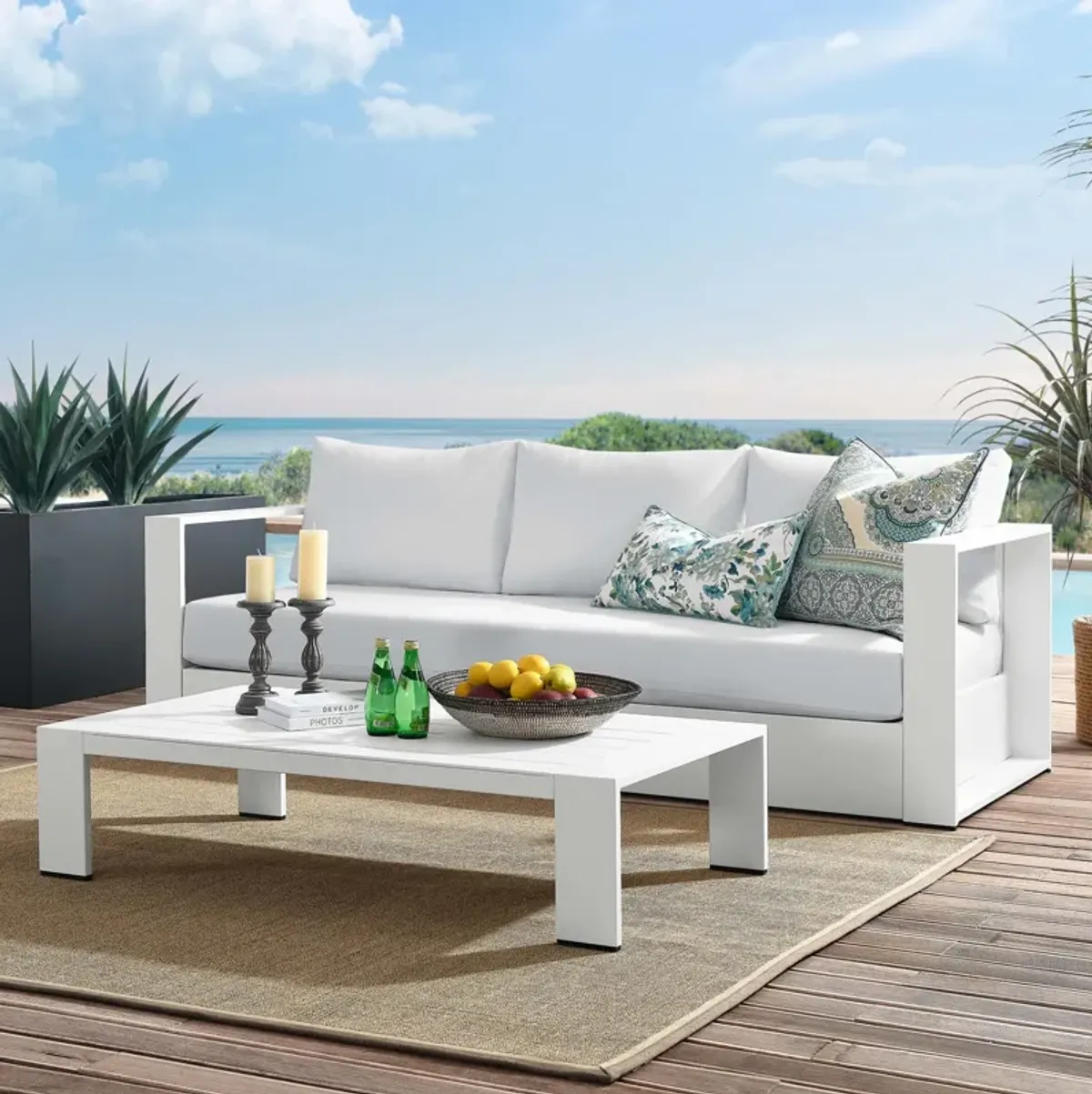 Tahoe 2-Piece Outdoor Patio Powder-Coated Aluminum Set by Modway