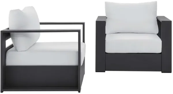 Tahoe 2-Piece Outdoor Patio Powder-Coated Aluminum Armchair Set by Modway Gray White
