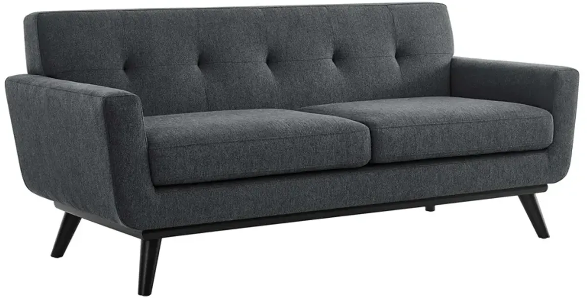 Engage Herringbone Fabric Loveseat by Modway Charcoal