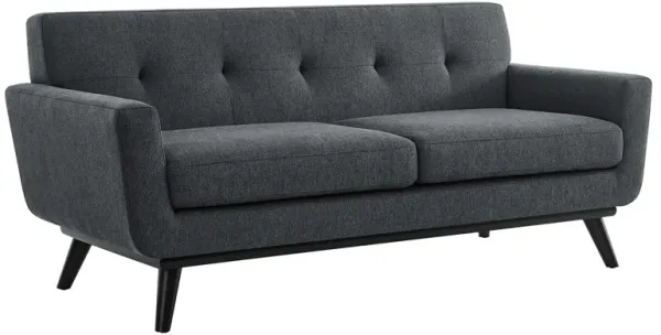 Engage Herringbone Fabric Loveseat by Modway Charcoal