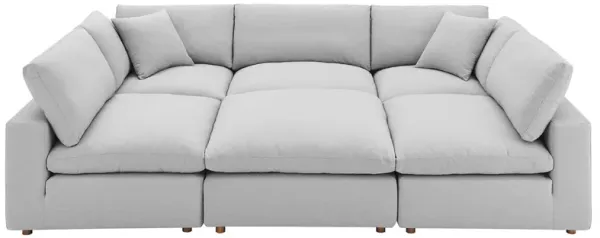 Commix 6-Piece Down Filled Overstuffed Sectional Sofa by Modway Light Gray