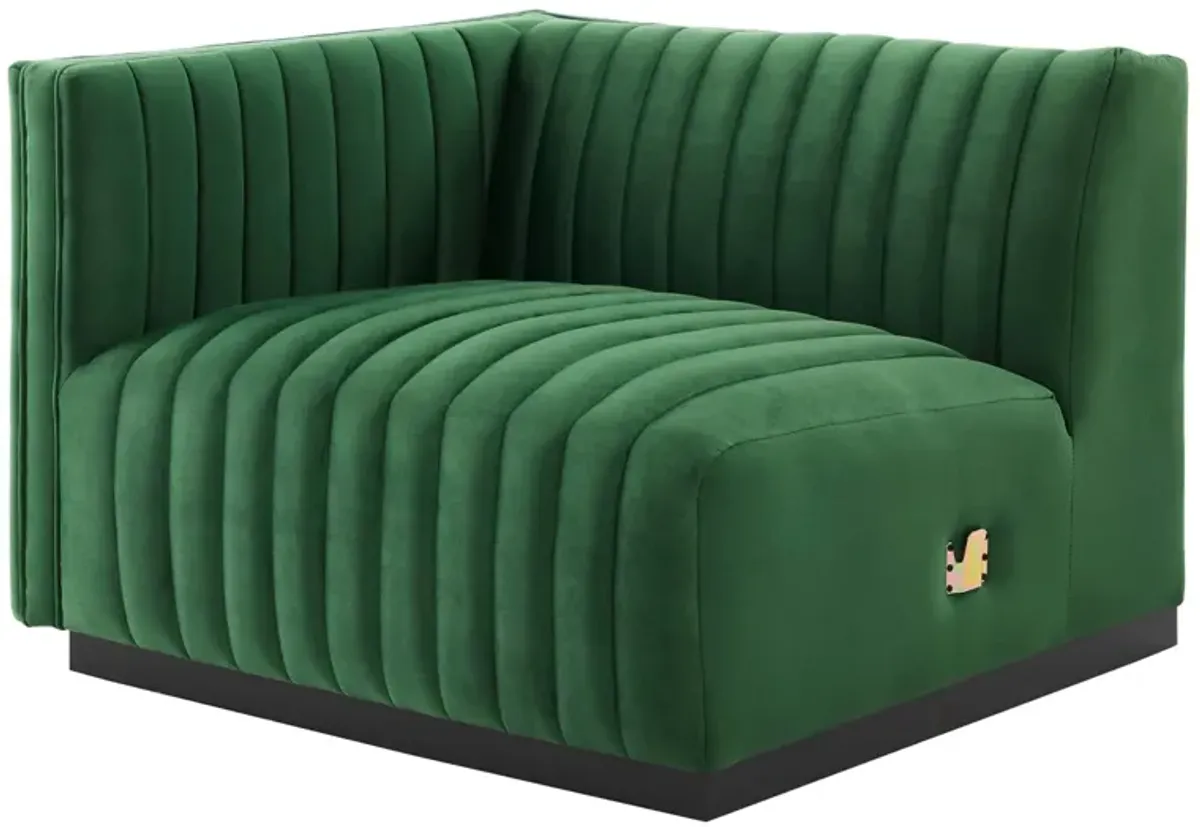 Conjure Channel Tufted Performance Velvet Loveseat by Modway Black Emerald