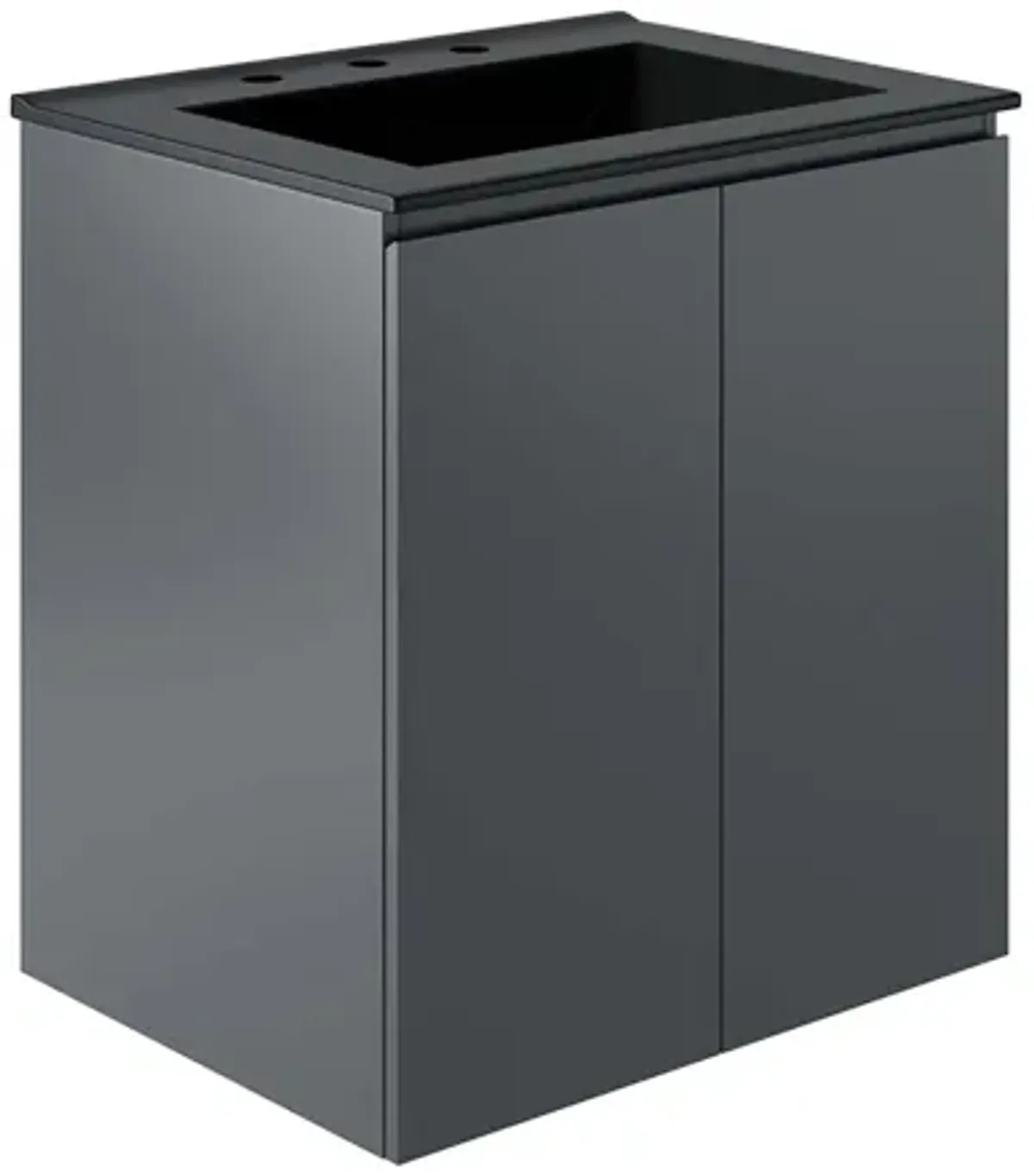 Bryn Wall-Mount Bathroom Vanity Basin Included by Modway 24" / Gray Black
