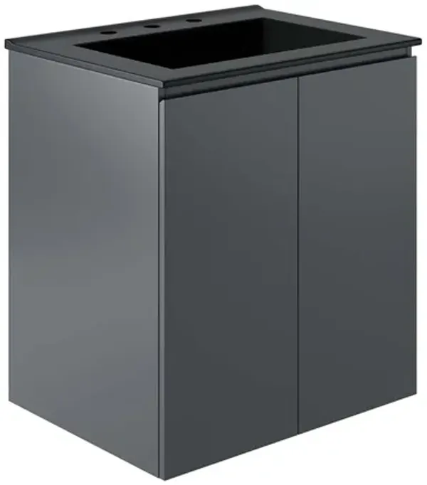 Bryn Wall-Mount Bathroom Vanity Basin Included by Modway 24" / Gray Black