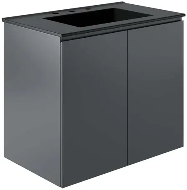 Bryn Wall-Mount Bathroom Vanity Basin Included by Modway 30" / Gray Black