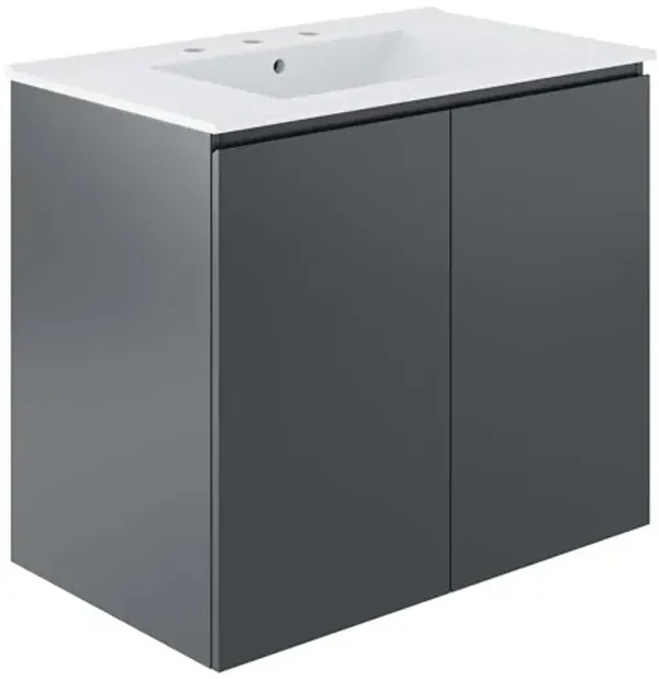 Bryn Wall-Mount Bathroom Vanity Basin Included by Modway 30" / Gray White