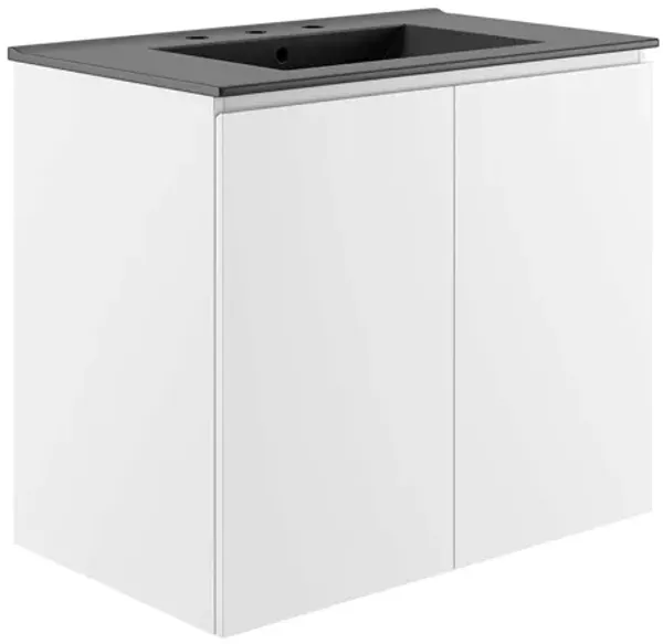 Bryn Wall-Mount Bathroom Vanity Basin Included by Modway 30" / White Black