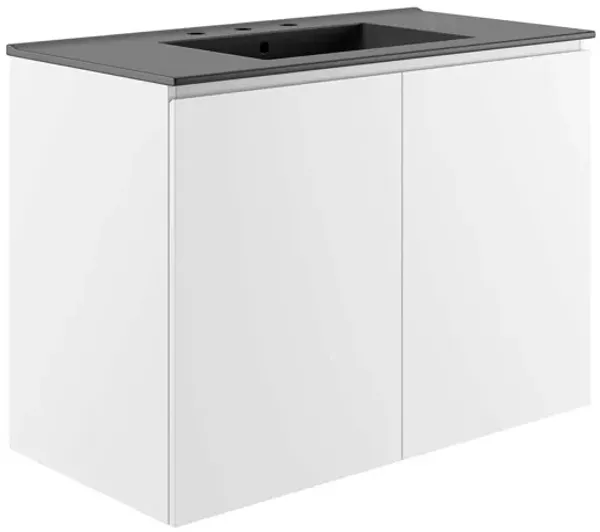 Bryn Wall-Mount Bathroom Vanity Basin Included by Modway 36" / White Black