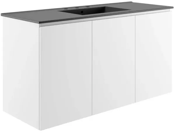 Bryn Wall-Mount Bathroom Vanity Basin Included by Modway 48" Single / White Black