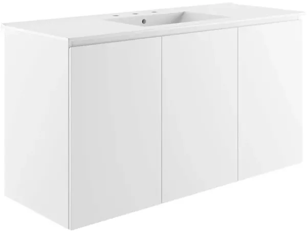 Bryn Wall-Mount Bathroom Vanity Basin Included by Modway 48" Single / White White