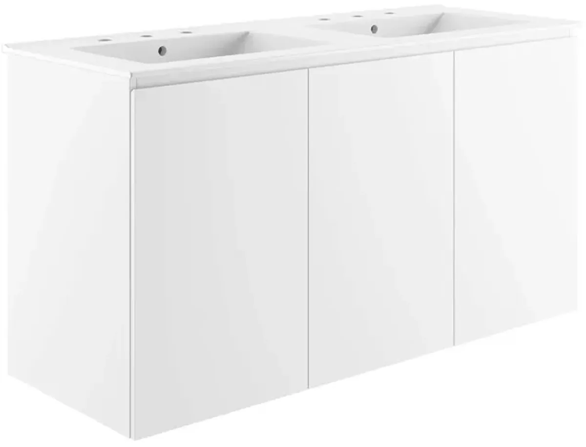 Bryn Wall-Mount Bathroom Vanity Basin Included by Modway 48" Double / White White