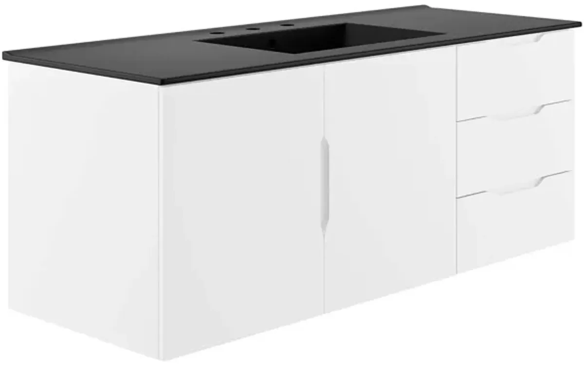 Vitality Bathroom Vanity Basin Included by Modway 48" Single / White Black