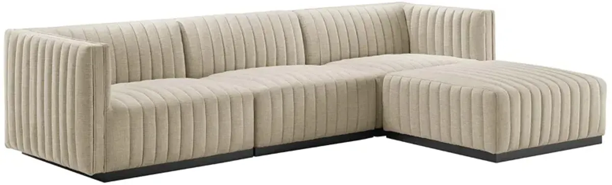 Conjure 4-Piece Channel Tufted Upholstered Fabric Sectional Sofa by Modway
