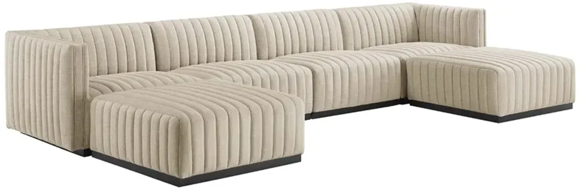 Conjure 6-Piece Channel Tufted Upholstered Fabric Sectional Sofa by Modway