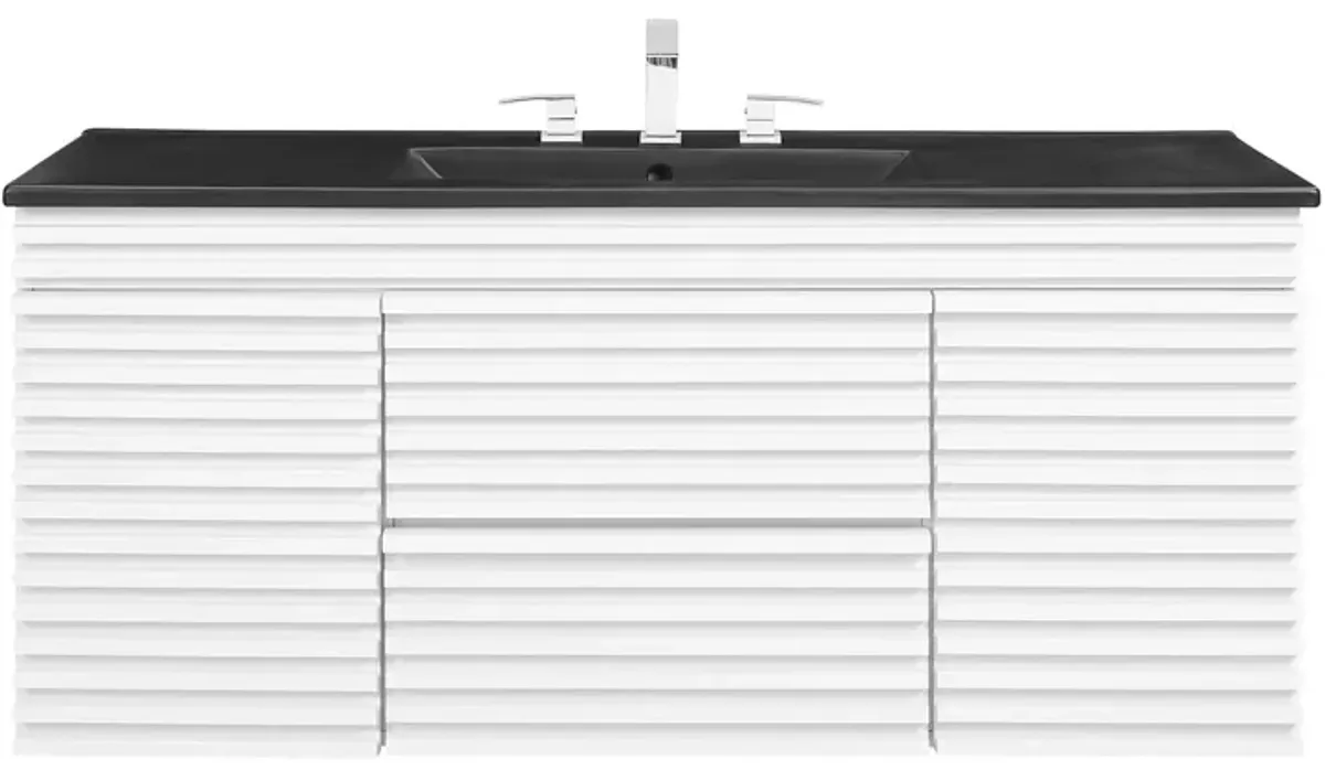 Render 48" Wall-Mount Bathroom Vanity Basin Included by Modway 48" Single / White Black