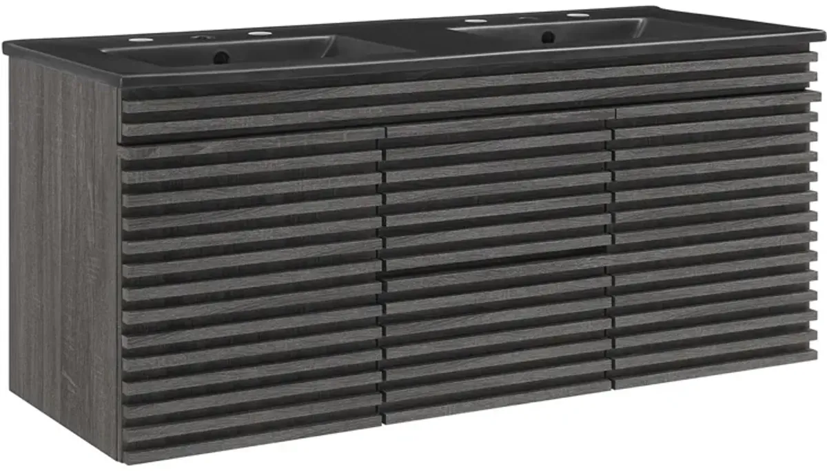 Render 48" Wall-Mount Bathroom Vanity Basin Included by Modway 48" Double / Charcoal Black