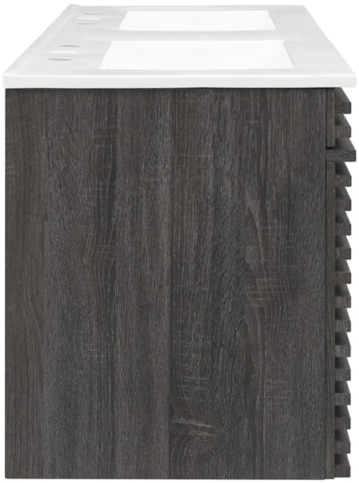 Render 48" Wall-Mount Bathroom Vanity Basin Included by Modway 48" Double / Charcoal White